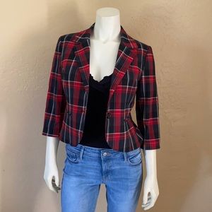 Shrunken Plaid Blazer